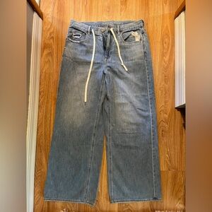 Medium wash wide leg jeans